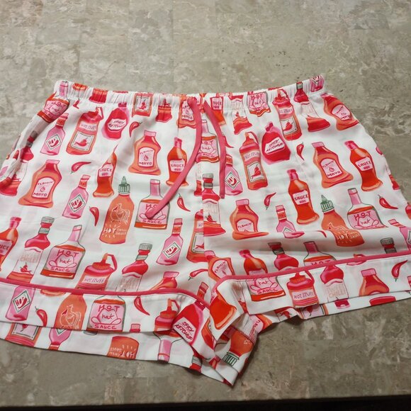 Room Service Hot Sauce Matching Set Satin Pajamas - Picture 2 of 9